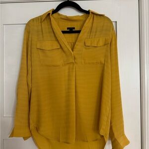 Ann Taylor Mustard Camp Blouse